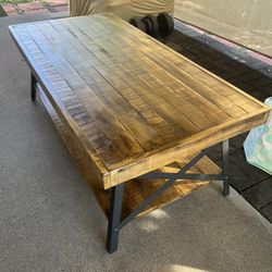Wood Metal Coffee Table