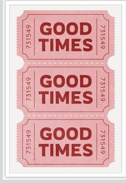 Bar, Game, Movie Room Decor Pink Ticket Canvas