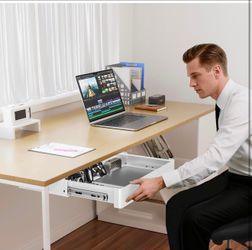 PUTORSEN Under Desk Storage Drawer 15.74" Wide - Smooth Slide Out Organizer for Standing Desk & Home Office,Max Load 17.6 lbs,Quiet Glide, White
12