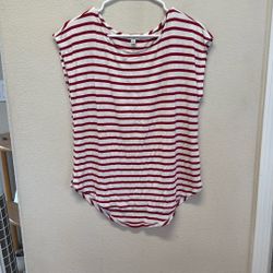 Green Envelope Women’s Medium M Red Striped Shirt Top