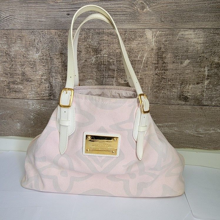 Authentic Louis Vuitton Pink Monogram Tahitienne Cabas Tote Shoulder Bag