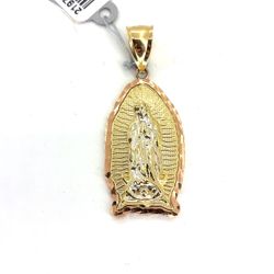 14Kt Tri Color Gold Virgin Mary Pendant 4.95g 21977198