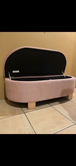 Pink storage ottoman