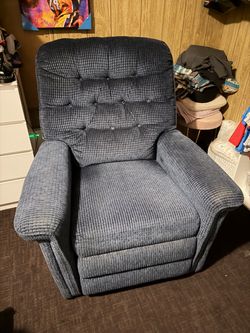 Blue Fabric Recliner Chair