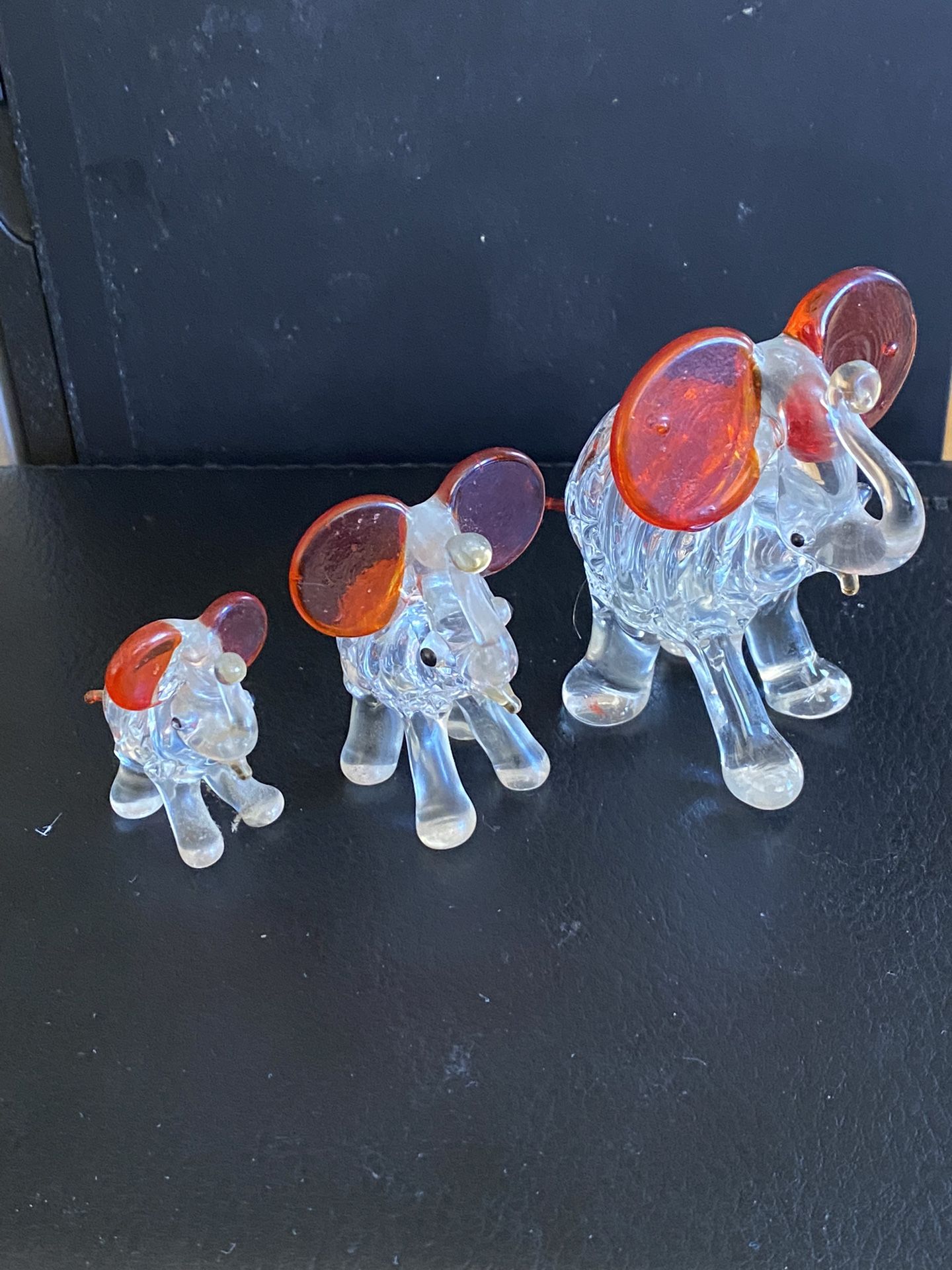 Vintage Glass Elephants 