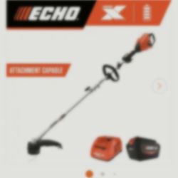 Echo 58volt Weed Eater You Can Get Other Attachments For it It Comes With Battery And Charger This Is The Most Powerful Weed Eater That I Have Aries I