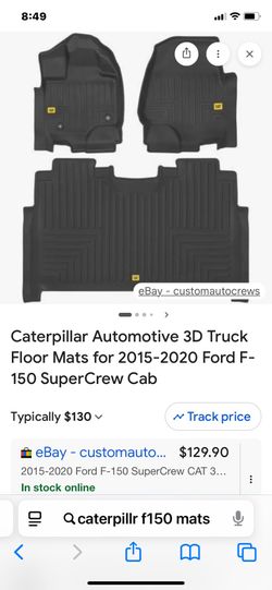 2014-2025 F150 CREW CAB PREMIUM NONSLIP CATERPILLAR MATS NEW $80/TAPETES PARA F150 CUATRO PUERTAS NUEVOS