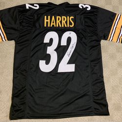 Franco Harris Autographed Embroidered Pittsburgh Steelers Jersey Size XL