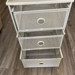 Metal Silver 3 Drawer Organizer 14”x14”x21”