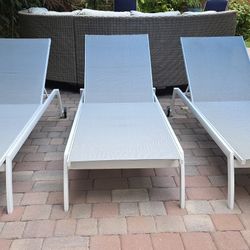 3  Aluminum Chaise Lounge Patio Chairs from Frontgate