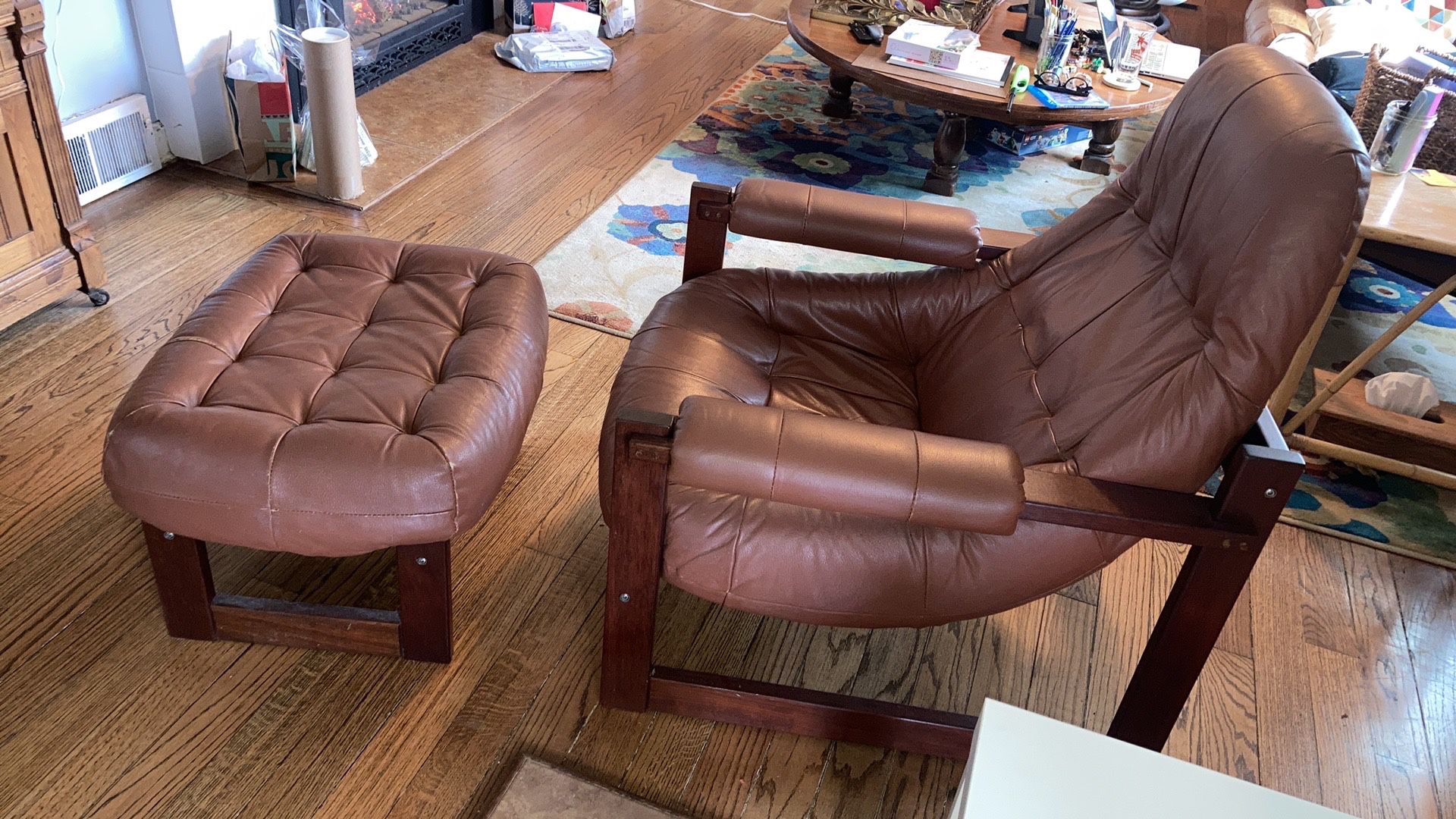 Percival Lafer Brazilian Rosewood Lounge Chair And Ottoman