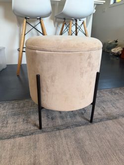Velvet Storage Ottoman