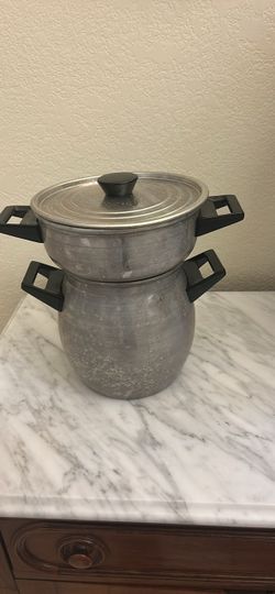 Aluminum Double Boiler Pot with Lid