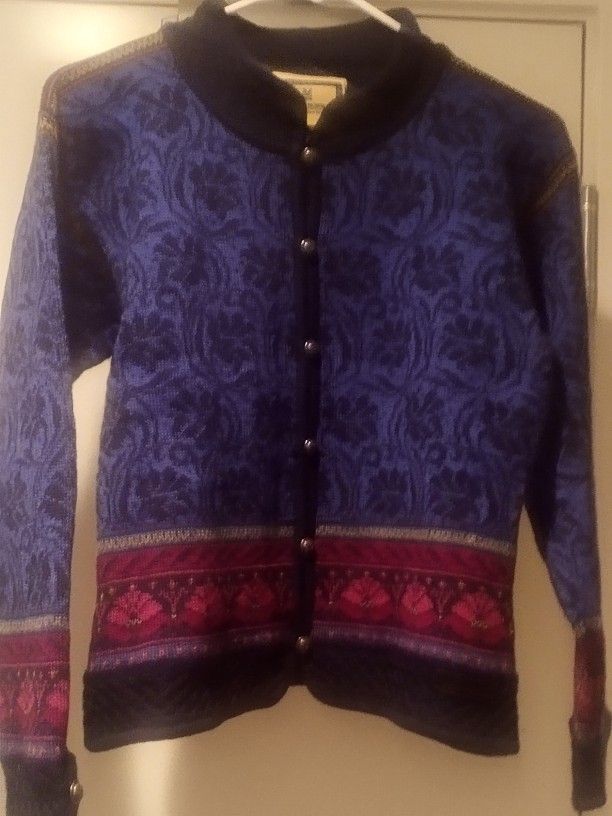 Dale Of Norway Sweater Cardigan Blue Like New