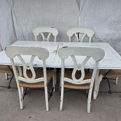 Vintage Dining Table With Chairs 