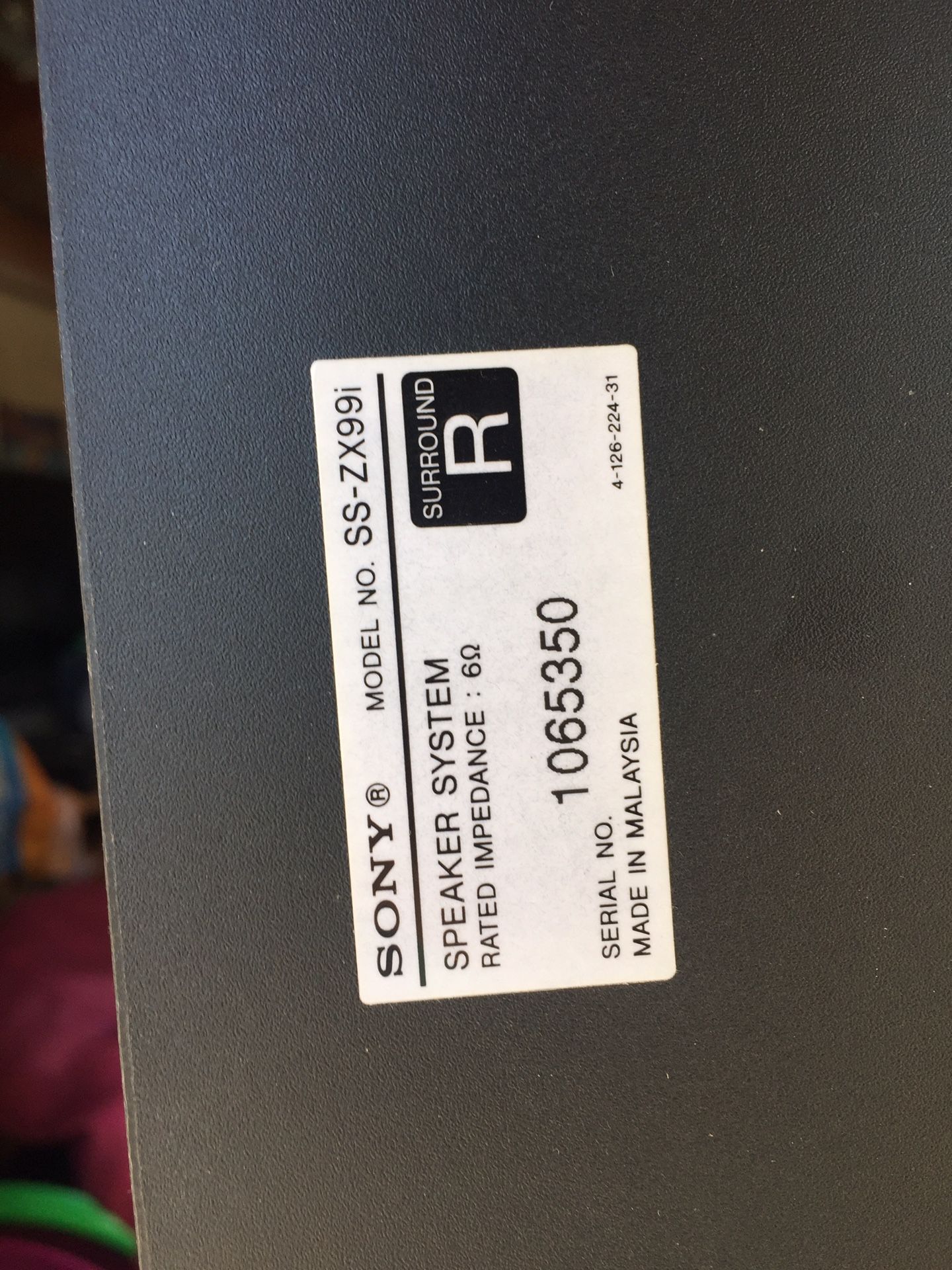 その他 SSWS Lot of 3 Sony SS-ZX99i Front / Surround Speakers for LBT