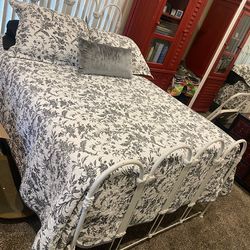 Antique vintage cast bed frame and mattress