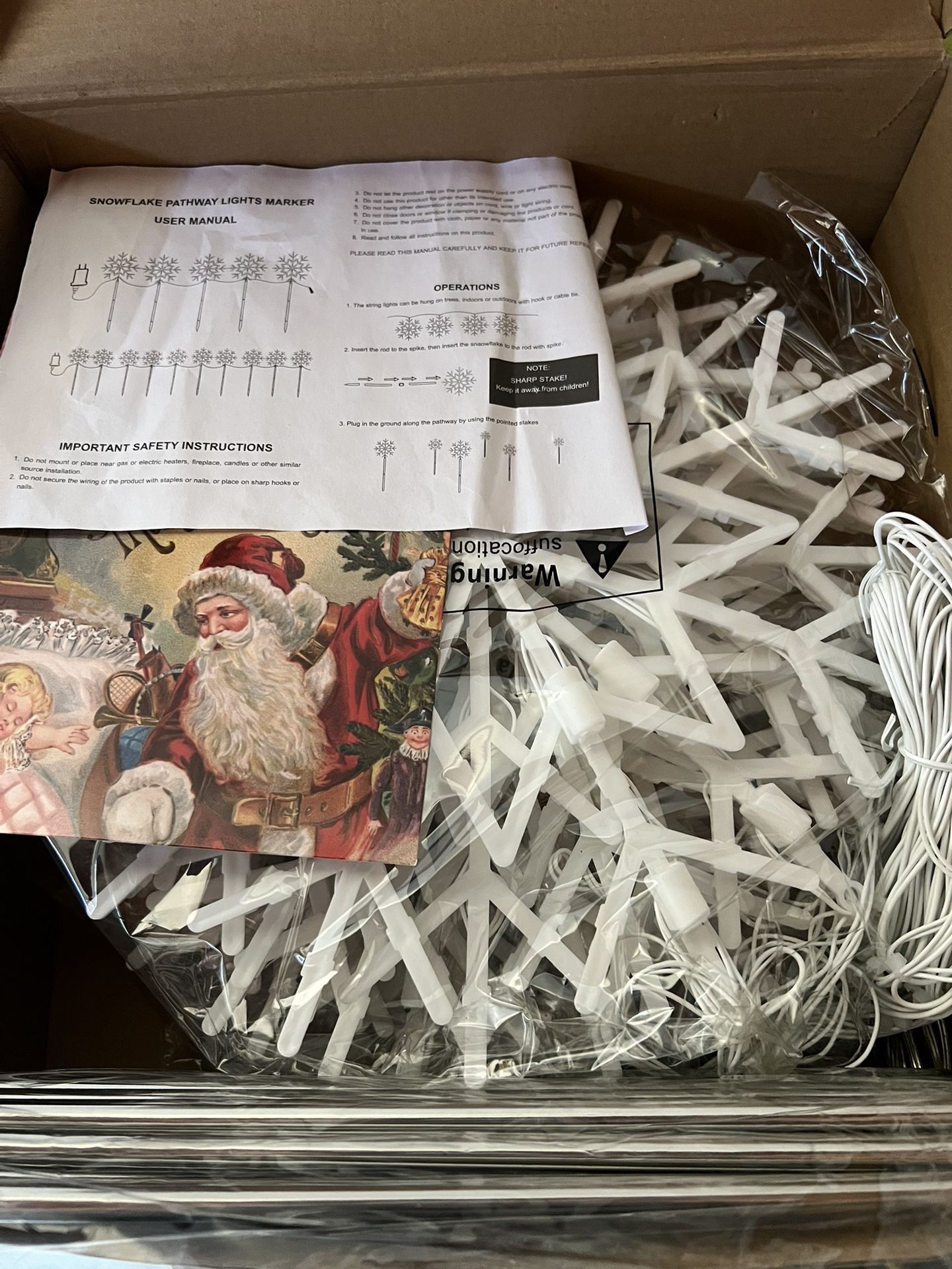 ❄️ 10 snowflake pathway lights marker❄️☃️ or hang, create new look