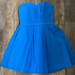 Perfect For Prom Or A Wedding . Alfred Angelo Strapless Cocktail Dress. Size 4 Blue. 