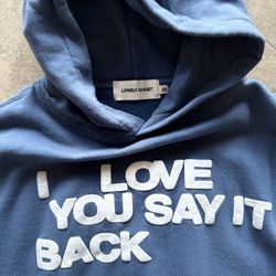 Lonely Ghost "I Love You Say It Back" blue hoodie #hoodie Ways to Say ILY Hoodie 2XL