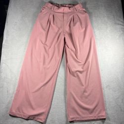 Halara Flex DayStretch Size L Pink High Waist Work Wide Leg Pants Stretch #1271
