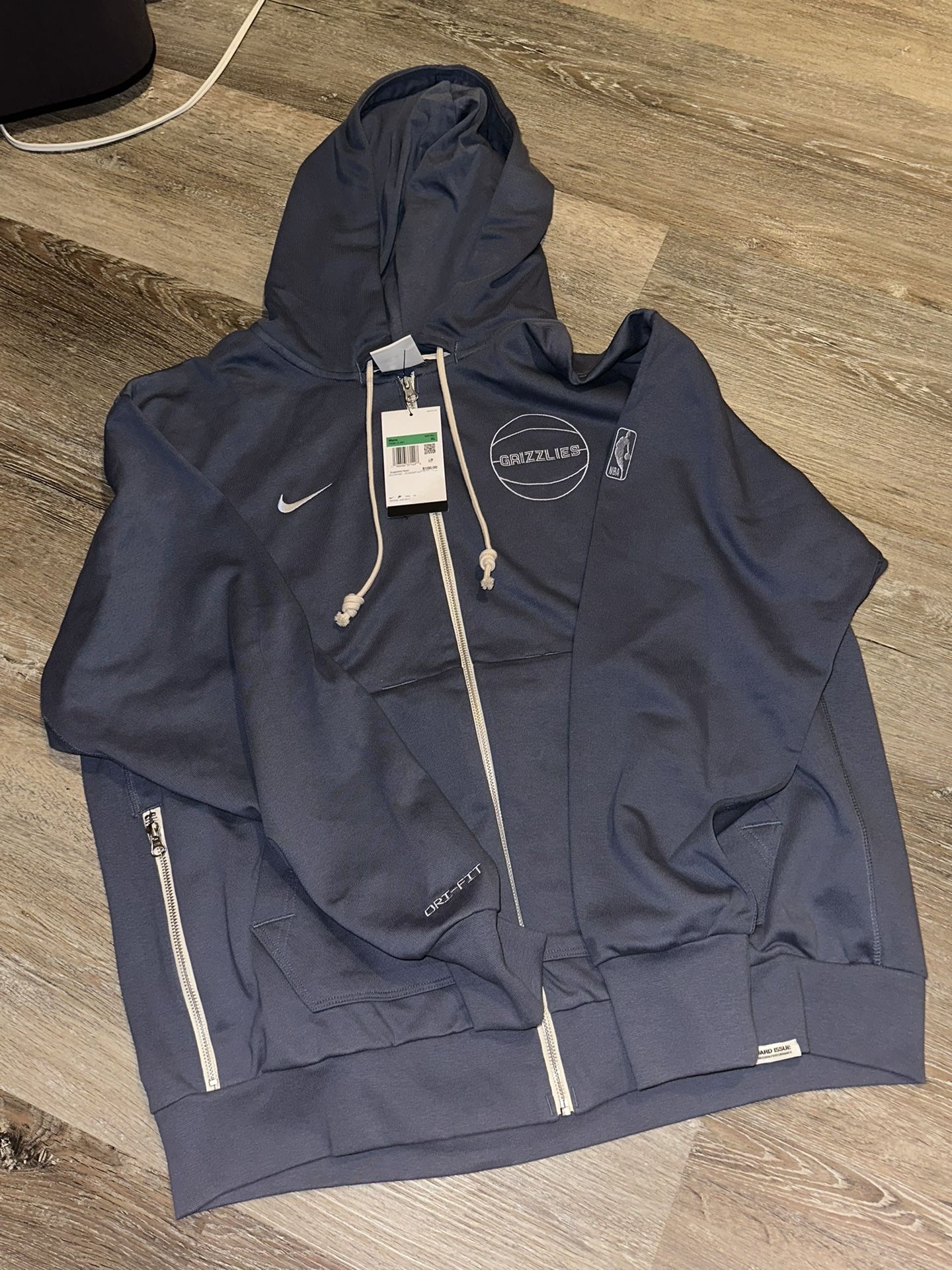 NEW NBA NIKE GRIZZLIES BASKETBALL ZIP UP HOODIE