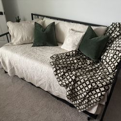 Bed Frame, Mattresses, Bedding, & Body Pillow