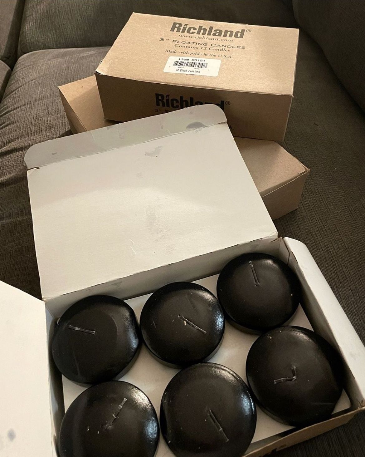 44 Black Floating Candles