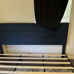 Navy Blue Queen bed Frame 