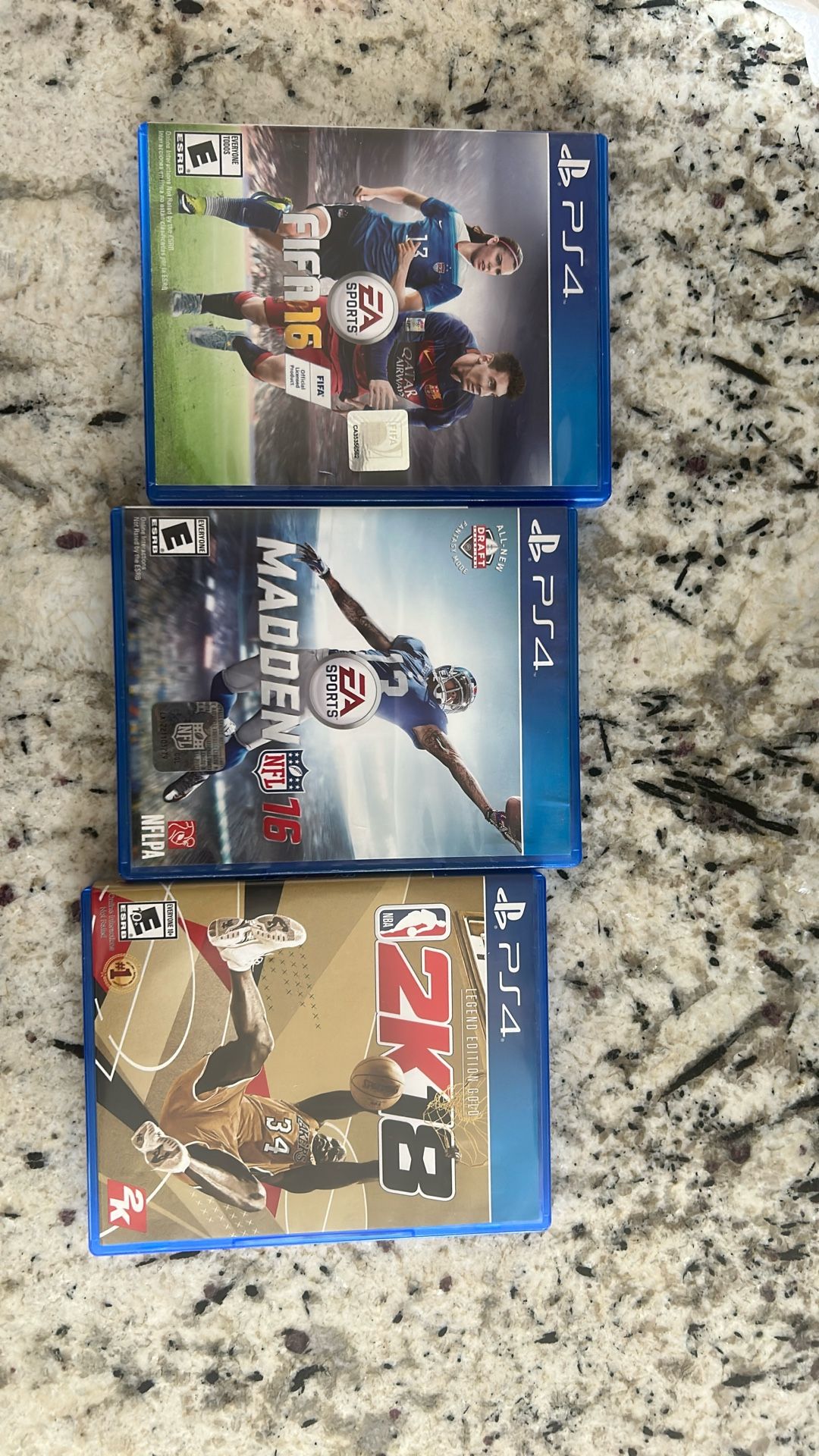 Madden 16/FIFA 16/NBA 2k18