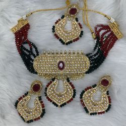 Indian Bollywood Pakistani Jewellery Earrings Necklace Choker Set 