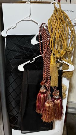 Black Curtain Set – 5 Curtains, 4 Sheers & 8 Decorative Tiebacks