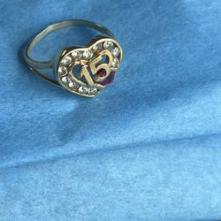 14k Anillos De 15 Años Medida 6 