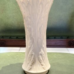 Vintage Lenox Woodland Acanthus Leaf  Embossed  Vase -  8.5"-Classic Lenox Cream