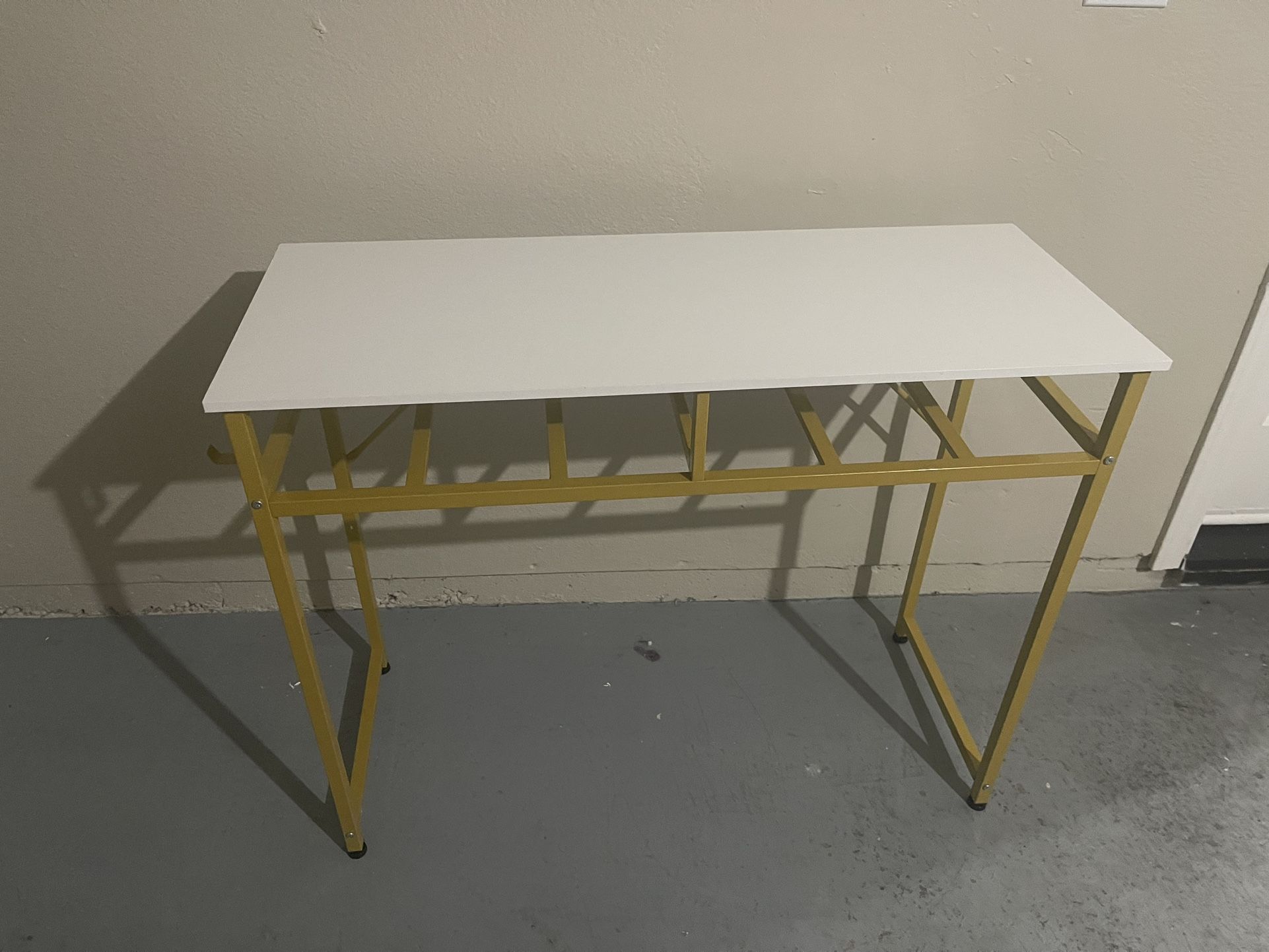 Gold And White Computer Desk