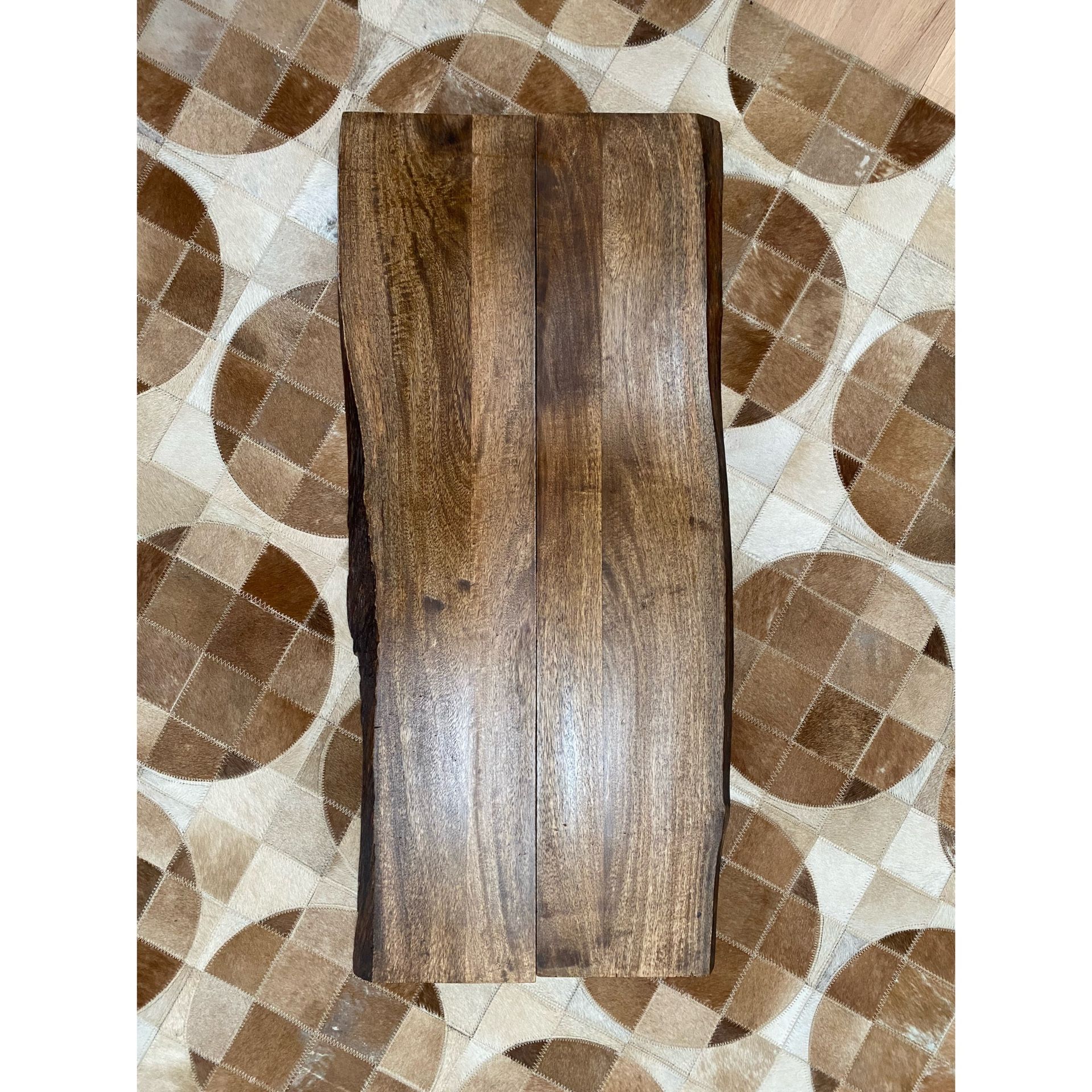 Two (2) Organic Edge Wood Wall Shelf