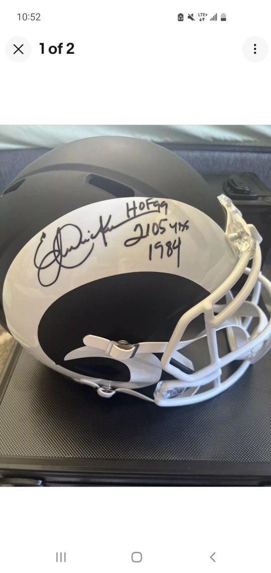 Los Angeles Rams Erick Dickerson Full Size Autographed Replica Helmet