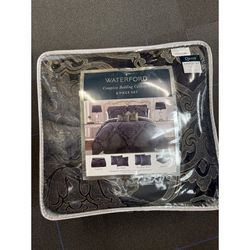 Waterford Vaughn 6 pc Comforter Set, Navy/Gold, Queen