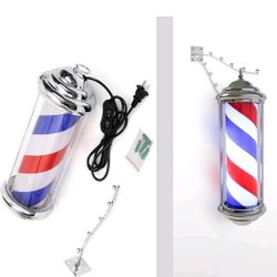 Brand New Outdoor Barber Pole Light – 15” Rotating LED Barber Shop Sign for Hair Salon & Barbershop