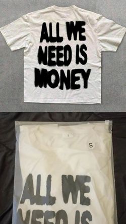 All We Need Is Money Graphic T-Shirt Size S