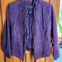 Woman's Purple Leather Jacket :XS