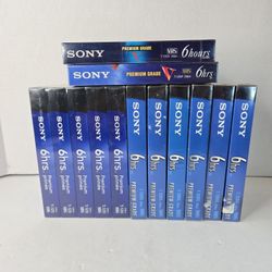 Lot Of 13 Sony T-120VF 6 Hrs VHS VCR Tapes Blank Premium Grade Sealed NEW