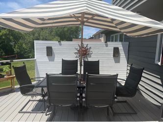 Patio dining furniture.