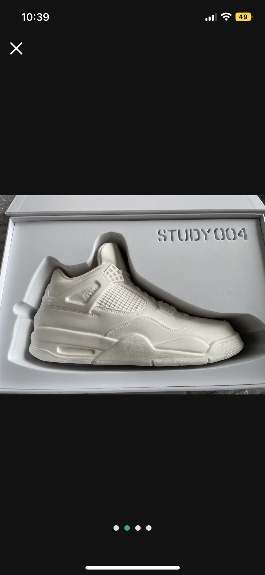 Matthew Senna Study 004 Sculpture White Resin Jordan 4 . Opened Box For Pictures But Never Used Or Displayed . 