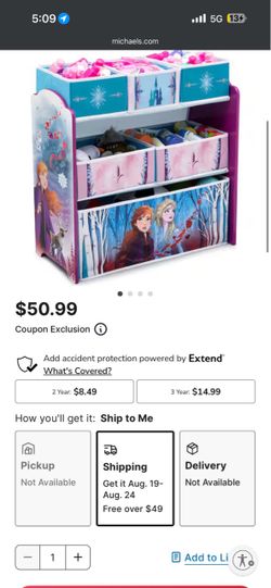 Disney Frozen Kids Toy Storage Organizer - 6 Bin