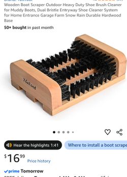 New Wooden Boot Brush Scraper – $7
