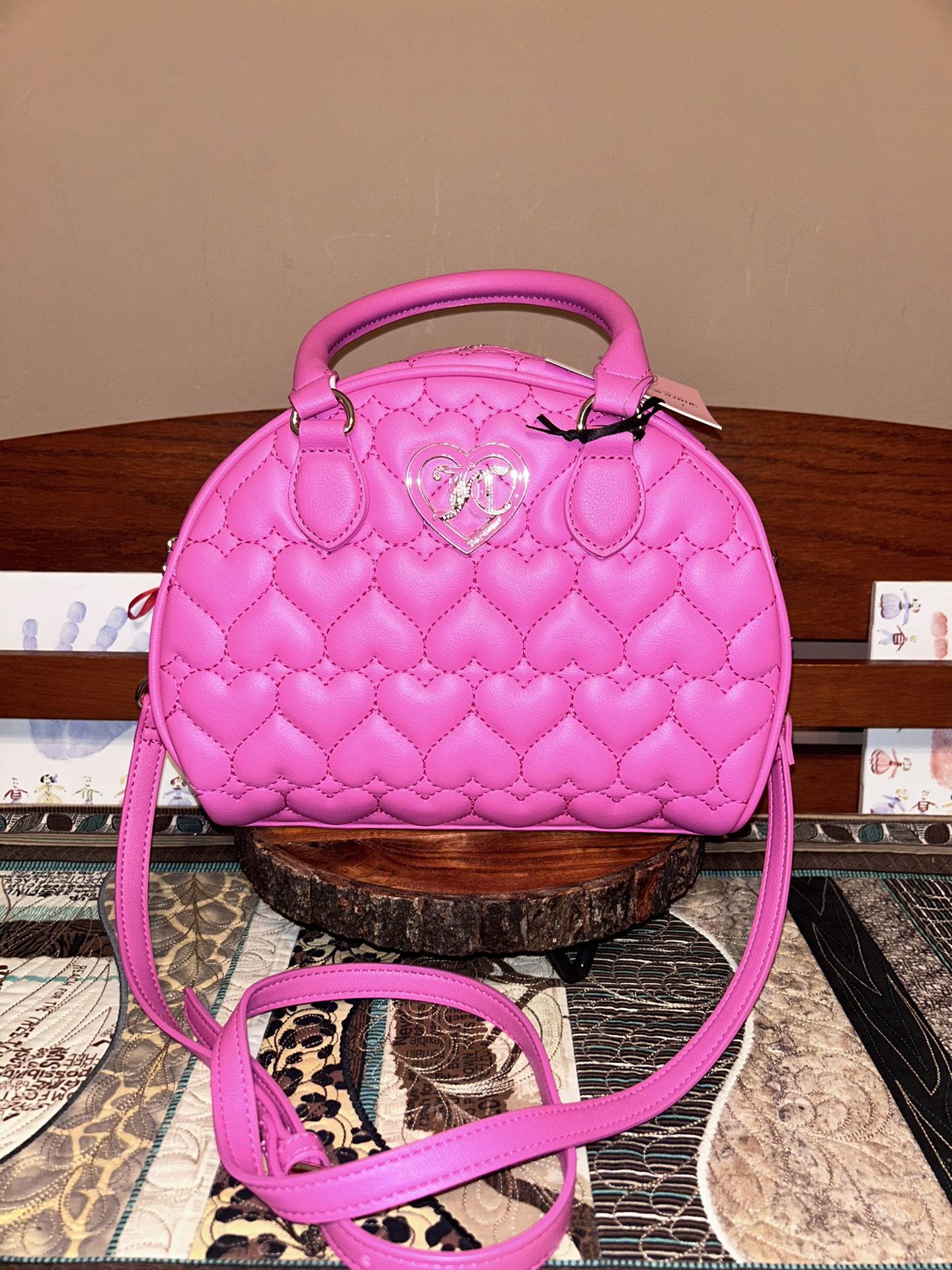 Juicy Heart Quilted Dome Satchel
