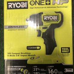 Ryobi  ONE+ HP 18V Brushless Cordless Compact 3/8 in. Impact Wrench 