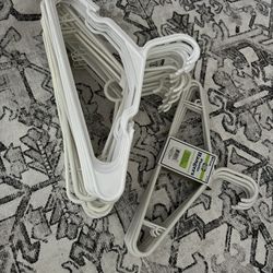 Set Of 40 White Plastic Hangers