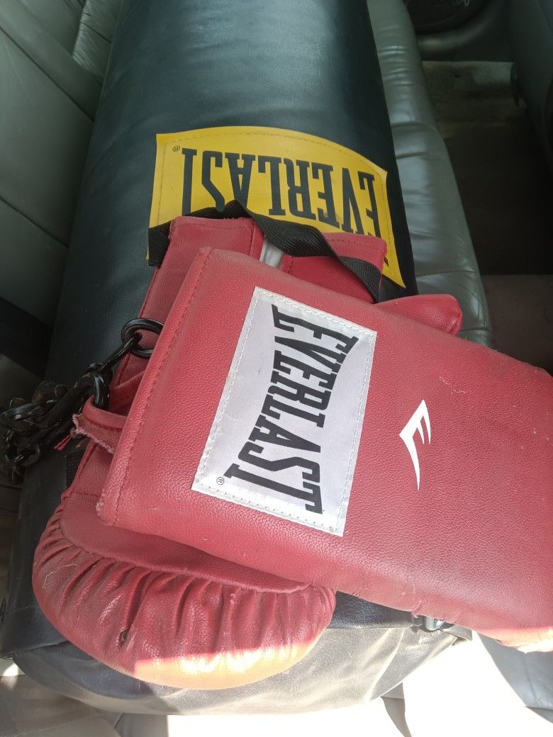 Boxing Punching Bag 50 Lbs With Gloves Delivery Available